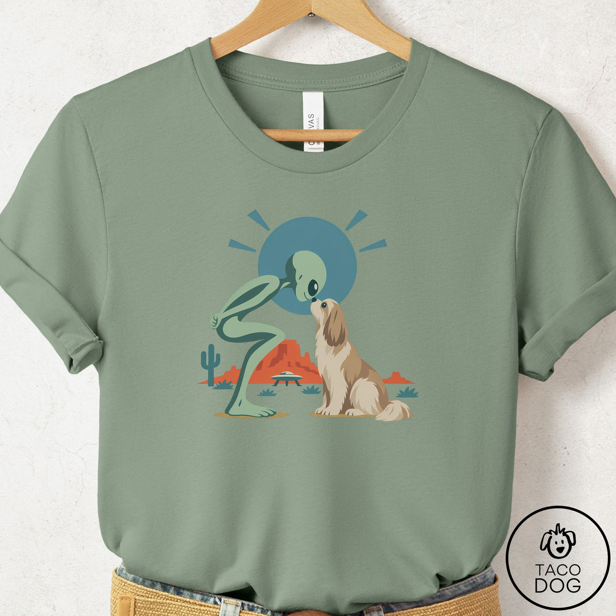 Shih Tzu Hello Neighbor T-Shirt Sage Taco-Dog