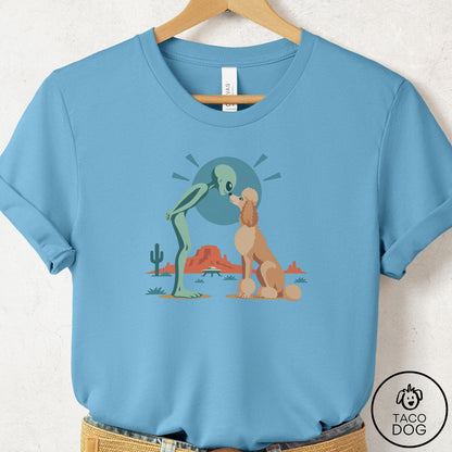 Poodle Hello Neighbor T-Shirt Ocean Blue Taco-Dog