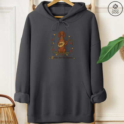 Dachshund Hold Thy Applause Hoodie Charcoal Taco-Dog