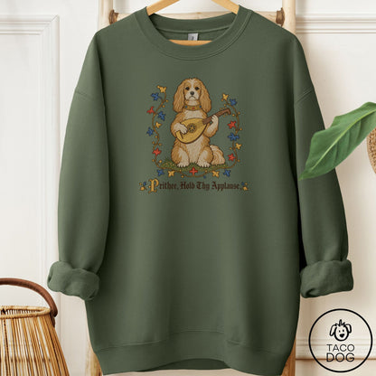 Havanese Hold Thy Applause Sweatshirt Military Green Taco-Dog