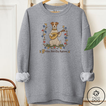 Jack Russell Hold Thy Applause Sweatshirt Graphite Heather Taco-Dog