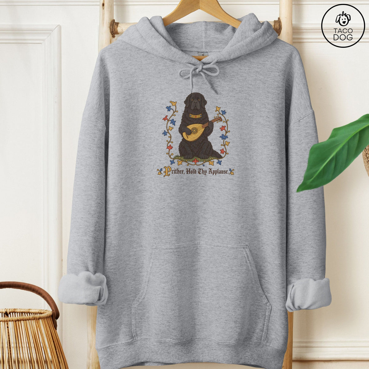 Newfoundland Hold Thy Applause Hoodie Graphite Heather Taco-Dog