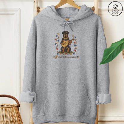 Rottweiler Hold Thy Applause Hoodie Graphite Heather Taco-Dog