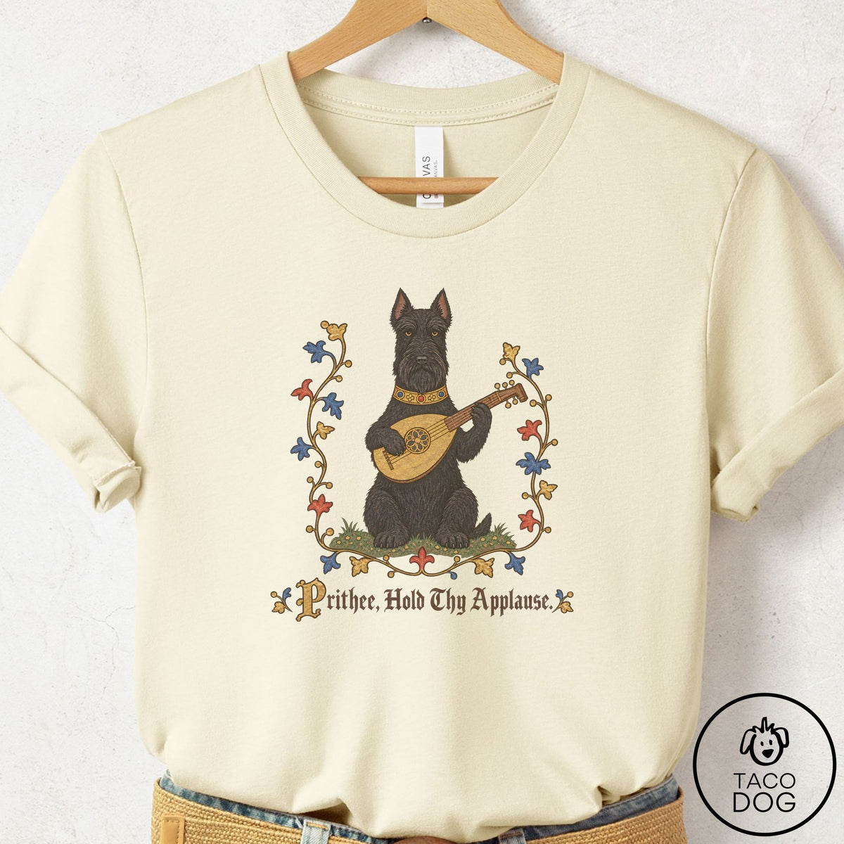 Scottie Hold Thy Applause T-Shirt Natural Taco-Dog