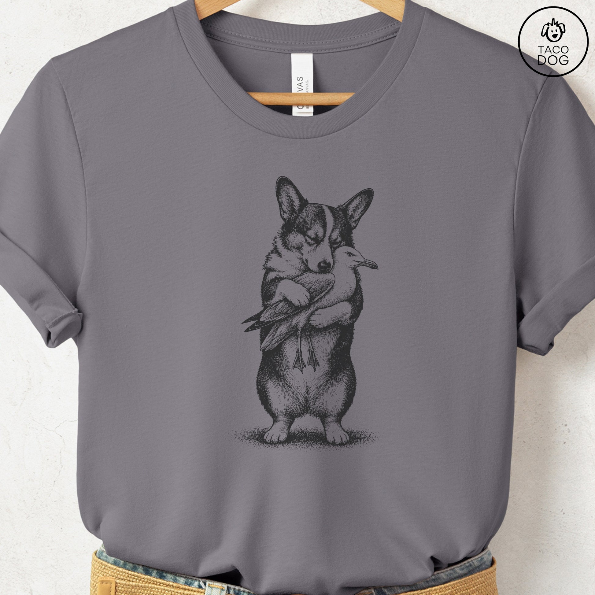 Corgi Hug T-Shirt Storm S Taco-Dog