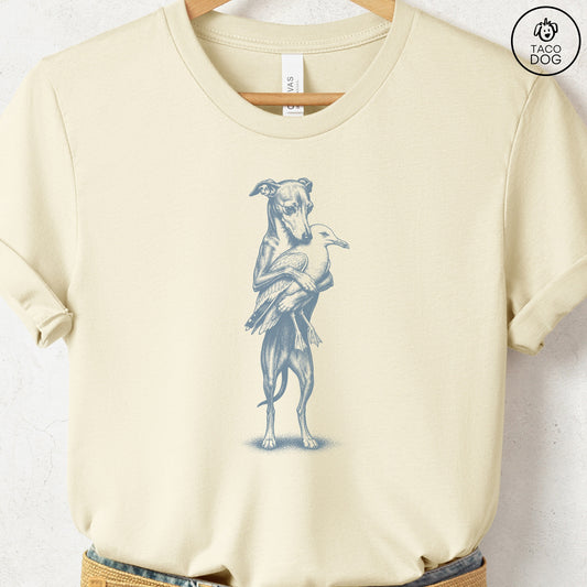 Italian Greyhound Whippet Hug T-Shirt Natural Taco-Dog