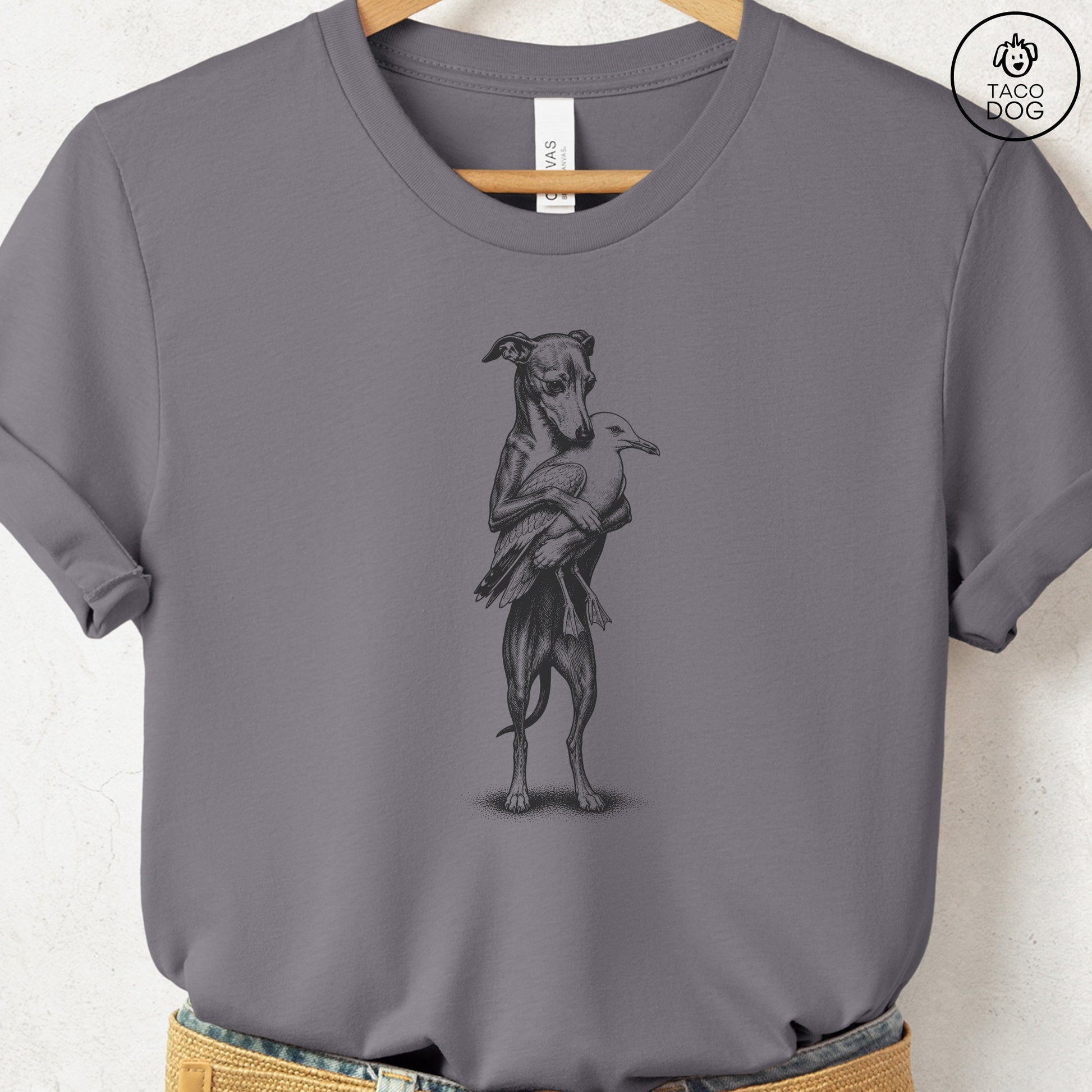 Italian Greyhound Whippet Hug T-Shirt Storm S Taco-Dog