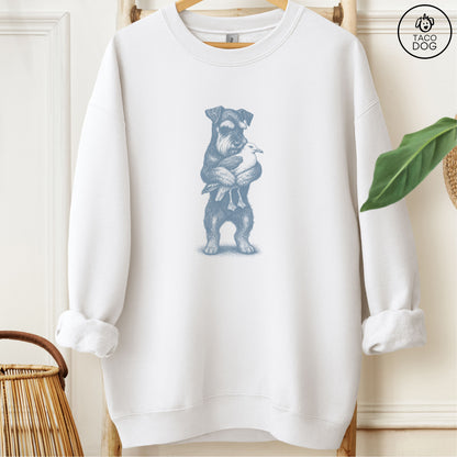 Schnauzer Hug Sweatshirt White Taco-Dog