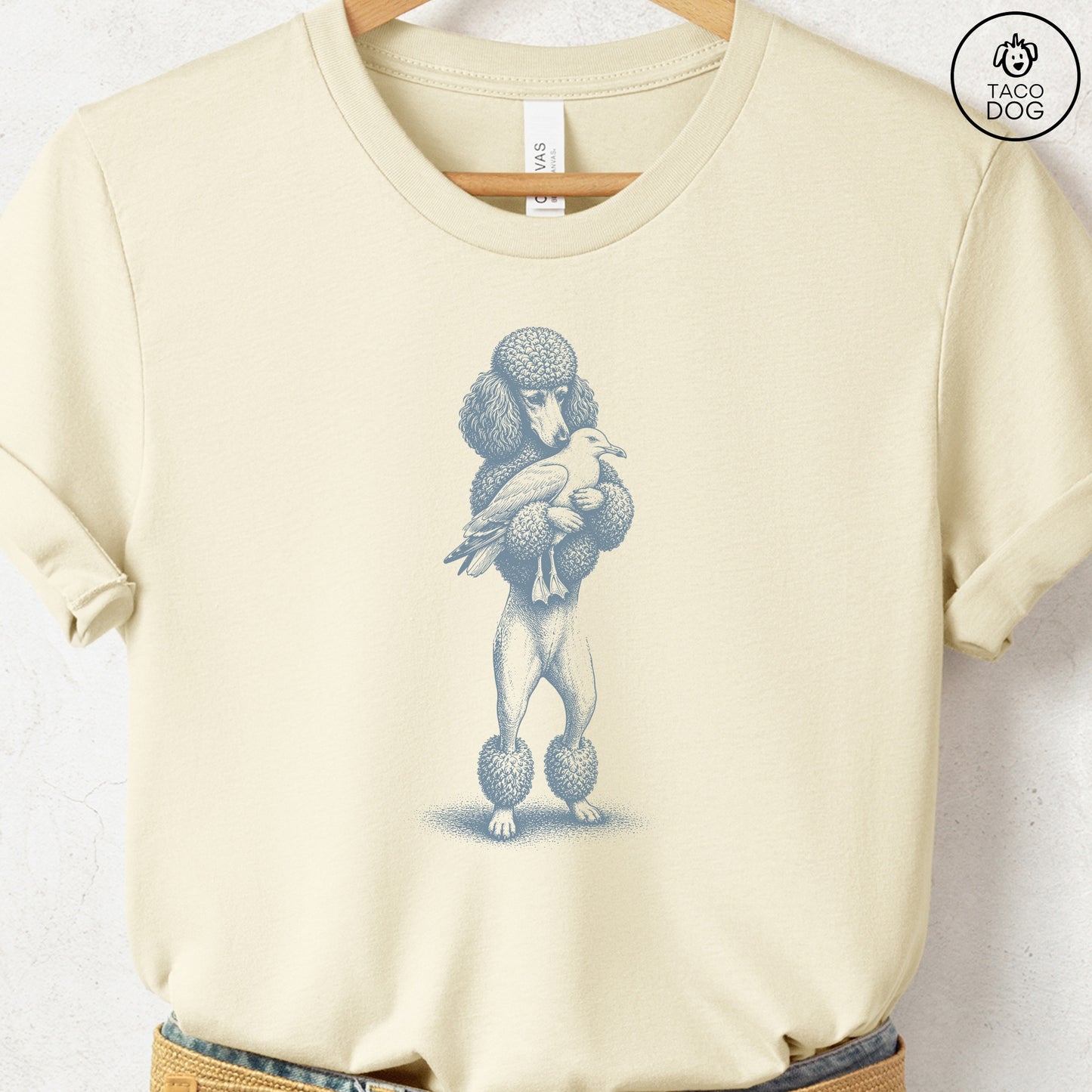 Poodle Hug T-Shirt Natural S Taco-Dog