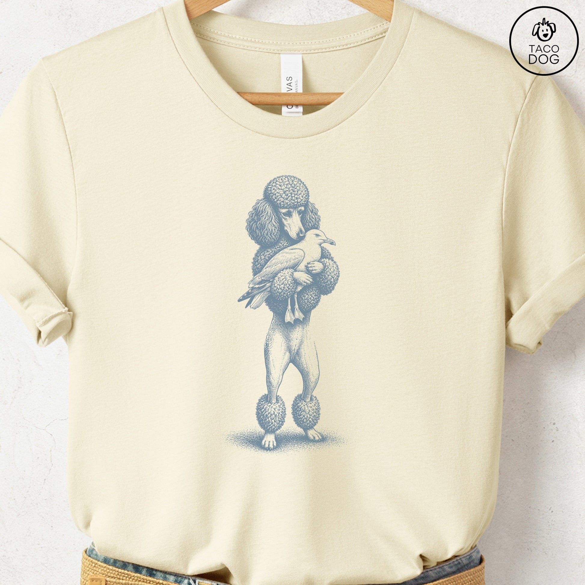 Poodle Hug T-Shirt Natural S Taco-Dog