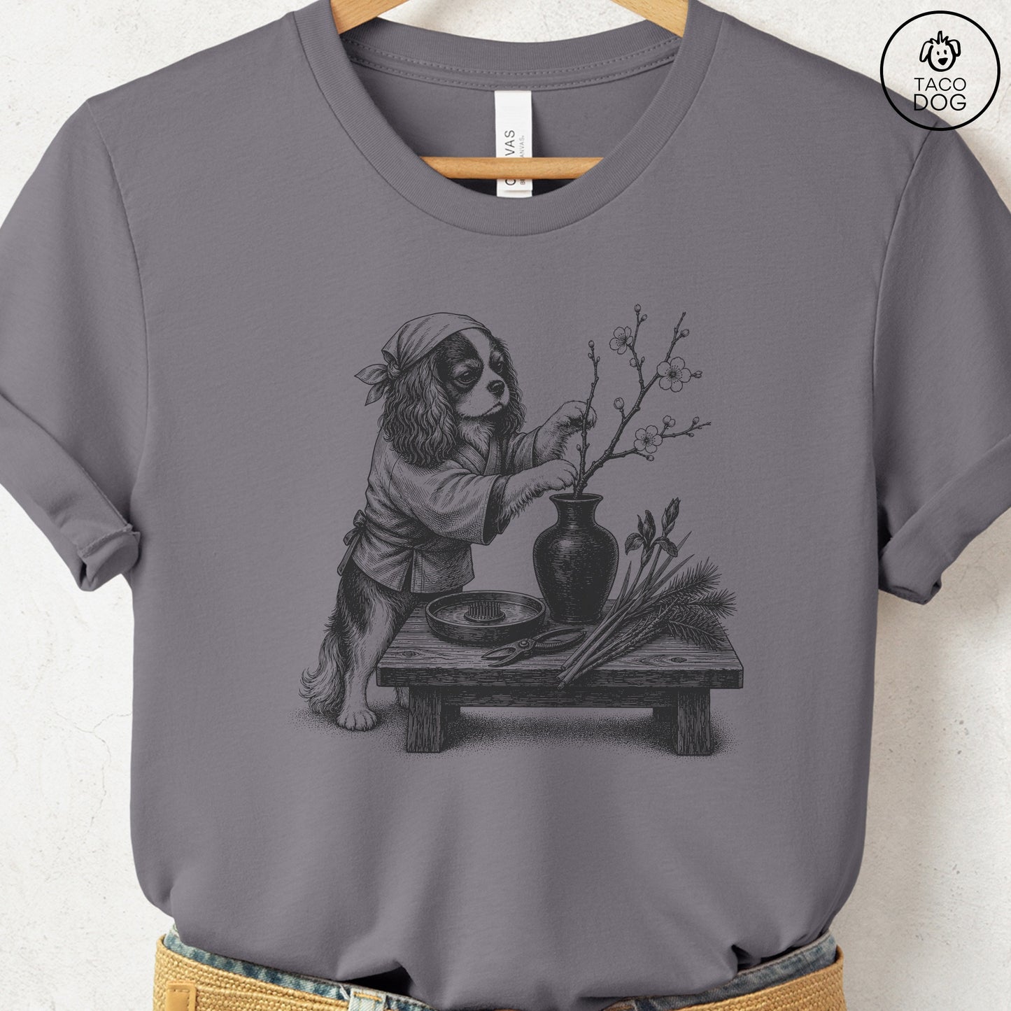 Cavalier King Charles Spaniel Ikebana T-Shirt Storm Taco-Dog