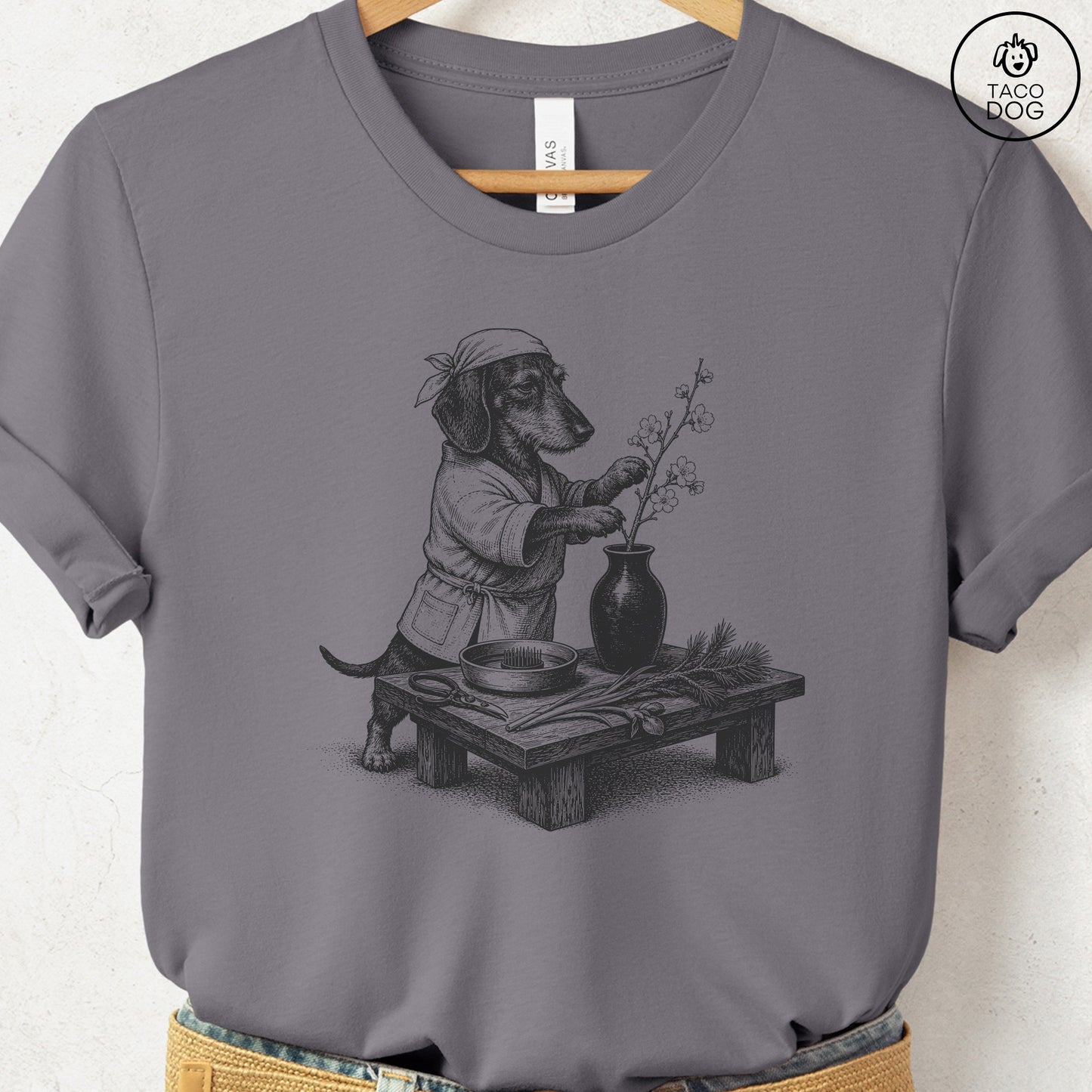 Dachshund Ikebana T-Shirt Storm S Taco-Dog