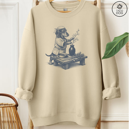Dachshund Ikebana Sweatshirt Sand Taco-Dog