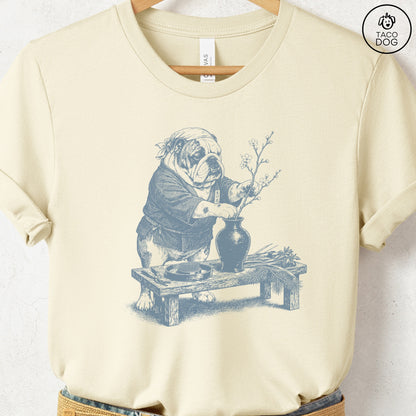 English Bulldog Ikebana T-Shirt Natural S Taco-Dog