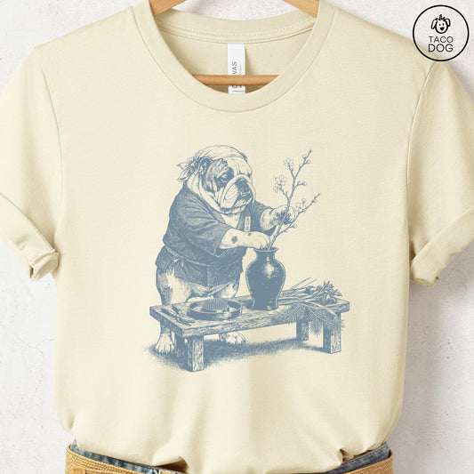 English Bulldog Ikebana T-Shirt Natural S Taco-Dog