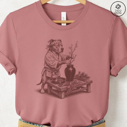 Pitbull Ikebana T-Shirt Heather Mauve S Taco-Dog