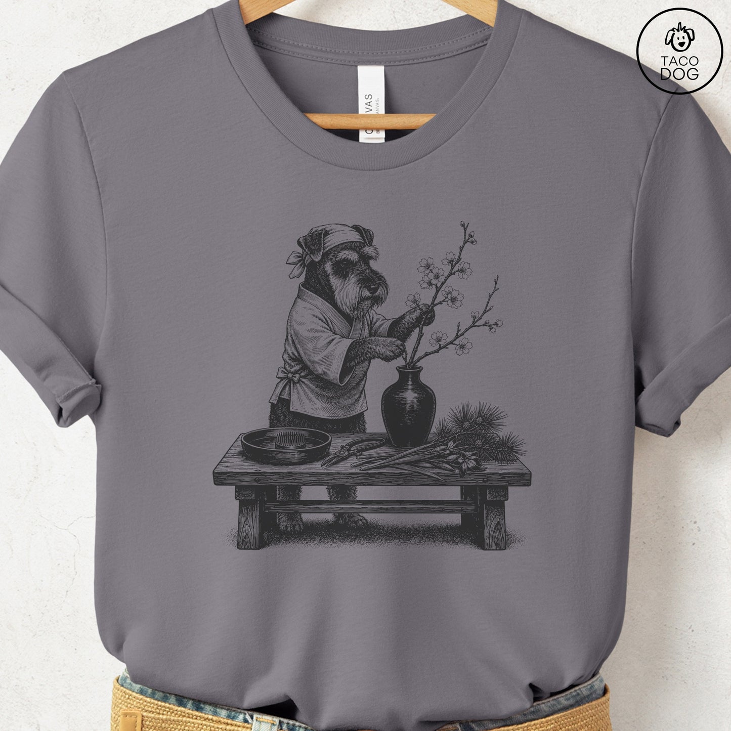 Schnauzer Ikebana T-Shirt Storm S Taco-Dog