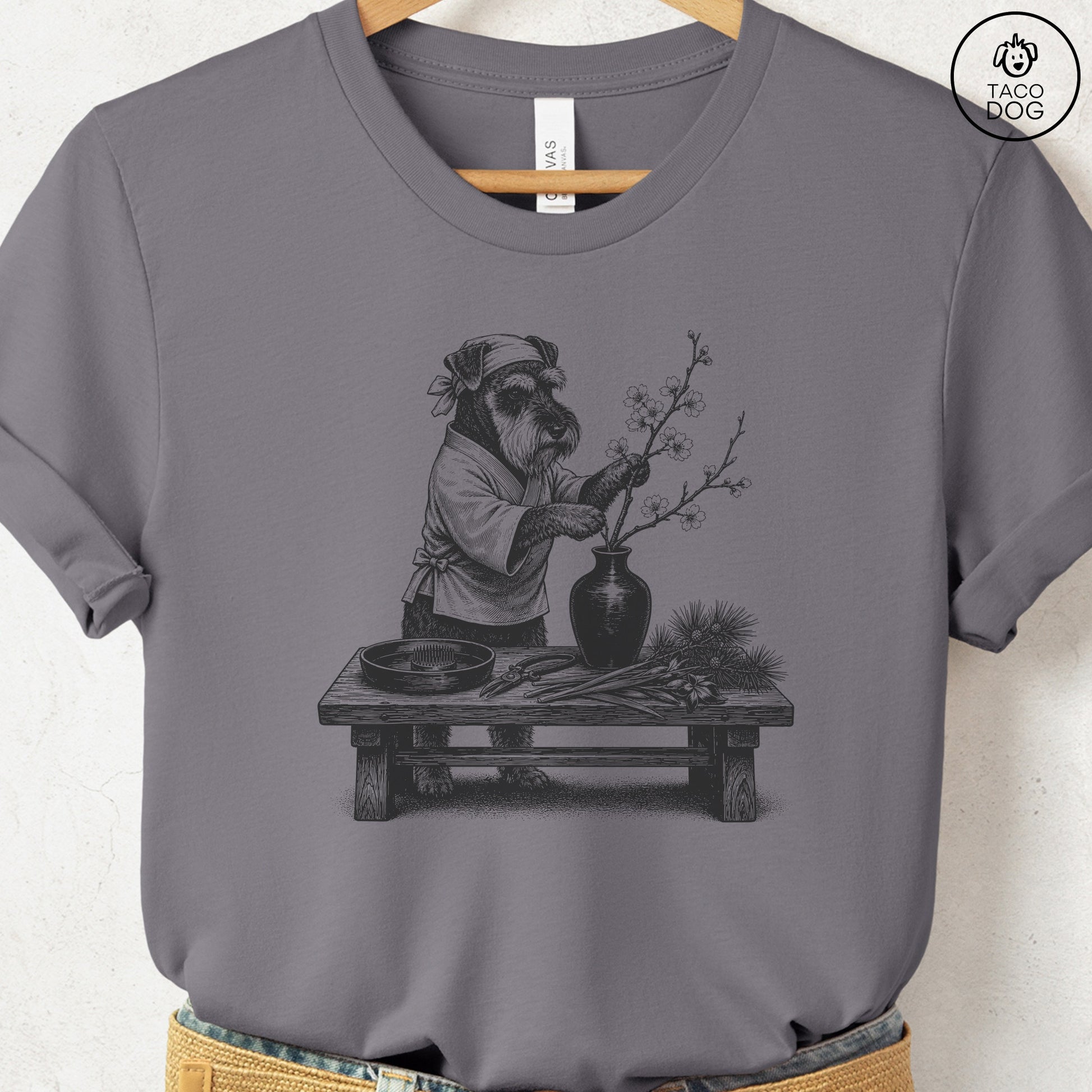 Schnauzer Ikebana T-Shirt Storm S Taco-Dog