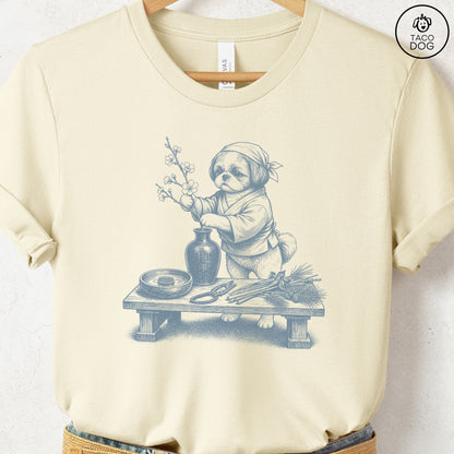 Shih Tzu Ikebana T-Shirt Natural S Taco-Dog