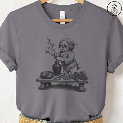 Shih Tzu Ikebana T-Shirt Storm S Taco-Dog