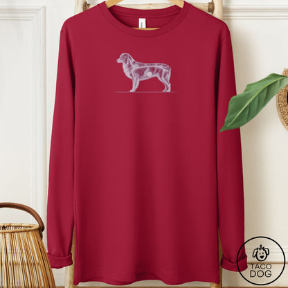 Australian Shepherd Inventory Long Sleeve Tee Cardinal Taco-Dog