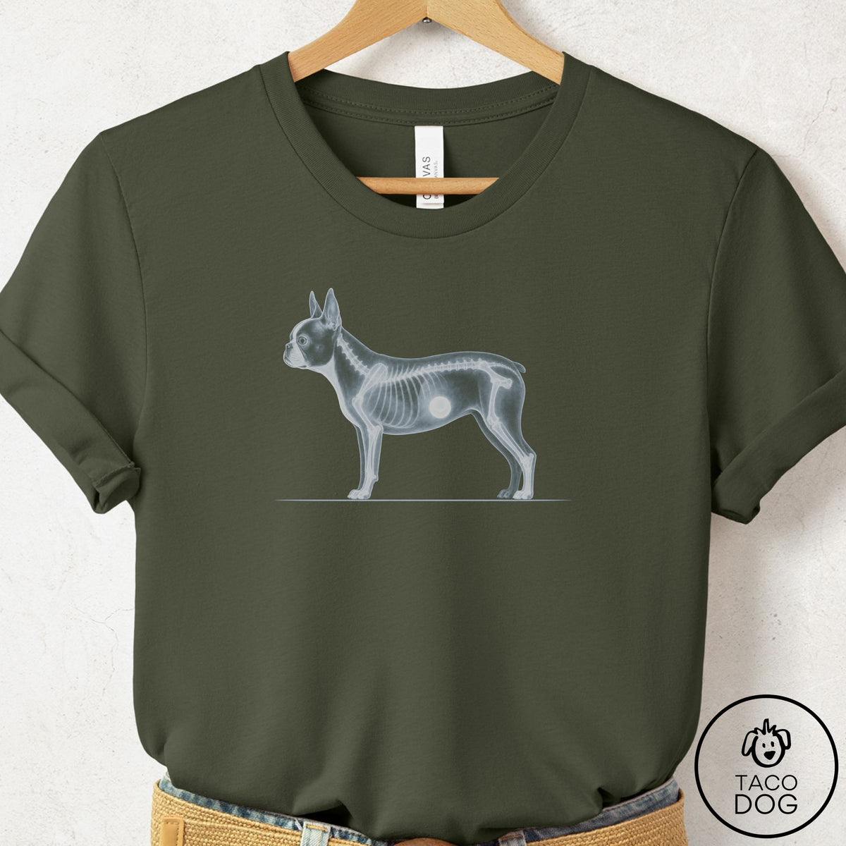 Boston Terrier Inventory T-Shirt, design close-up