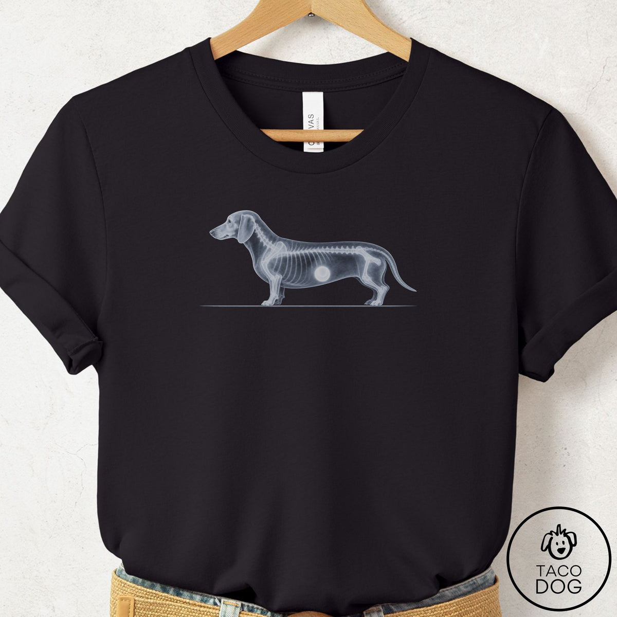 Dachshund Inventory T-Shirt Black Taco-Dog