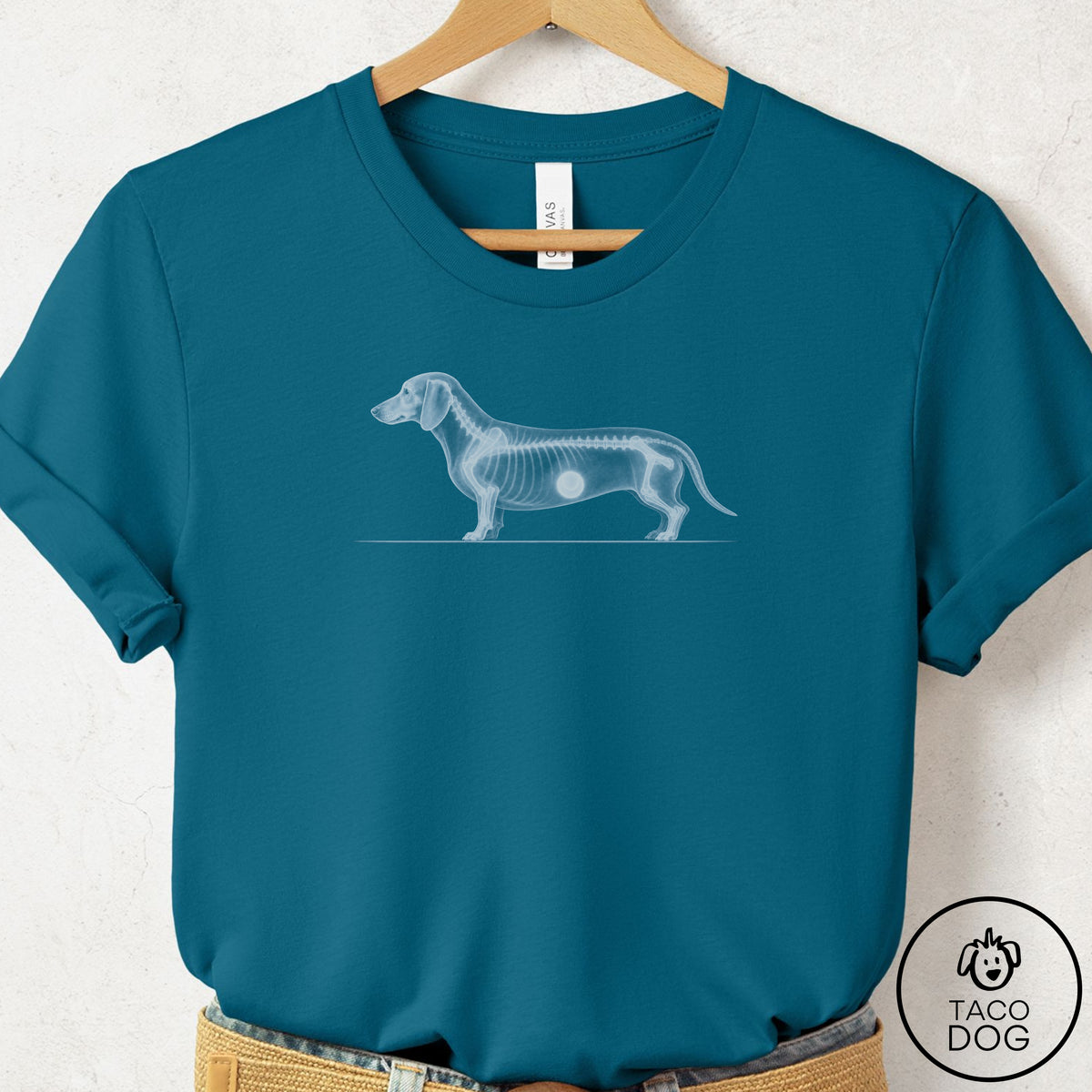 Dachshund Inventory T-Shirt Deep Teal Taco-Dog