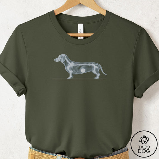 Dachshund Inventory T-Shirt Military Green Taco-Dog