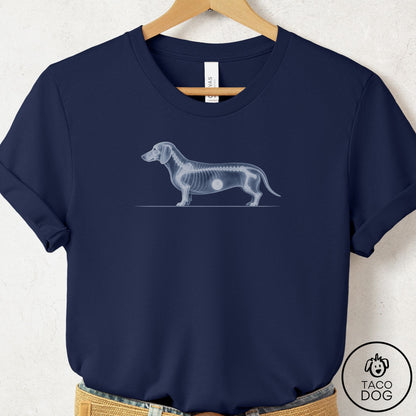 Dachshund Inventory T-Shirt Navy Taco-Dog