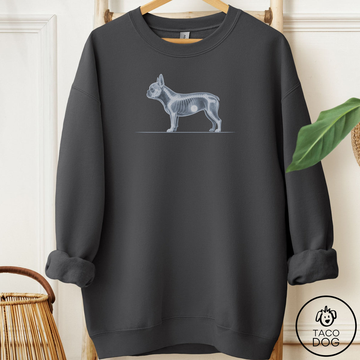 French Bulldog Frenchie Inventory Sweatshirt Charcoal Taco-Dog
