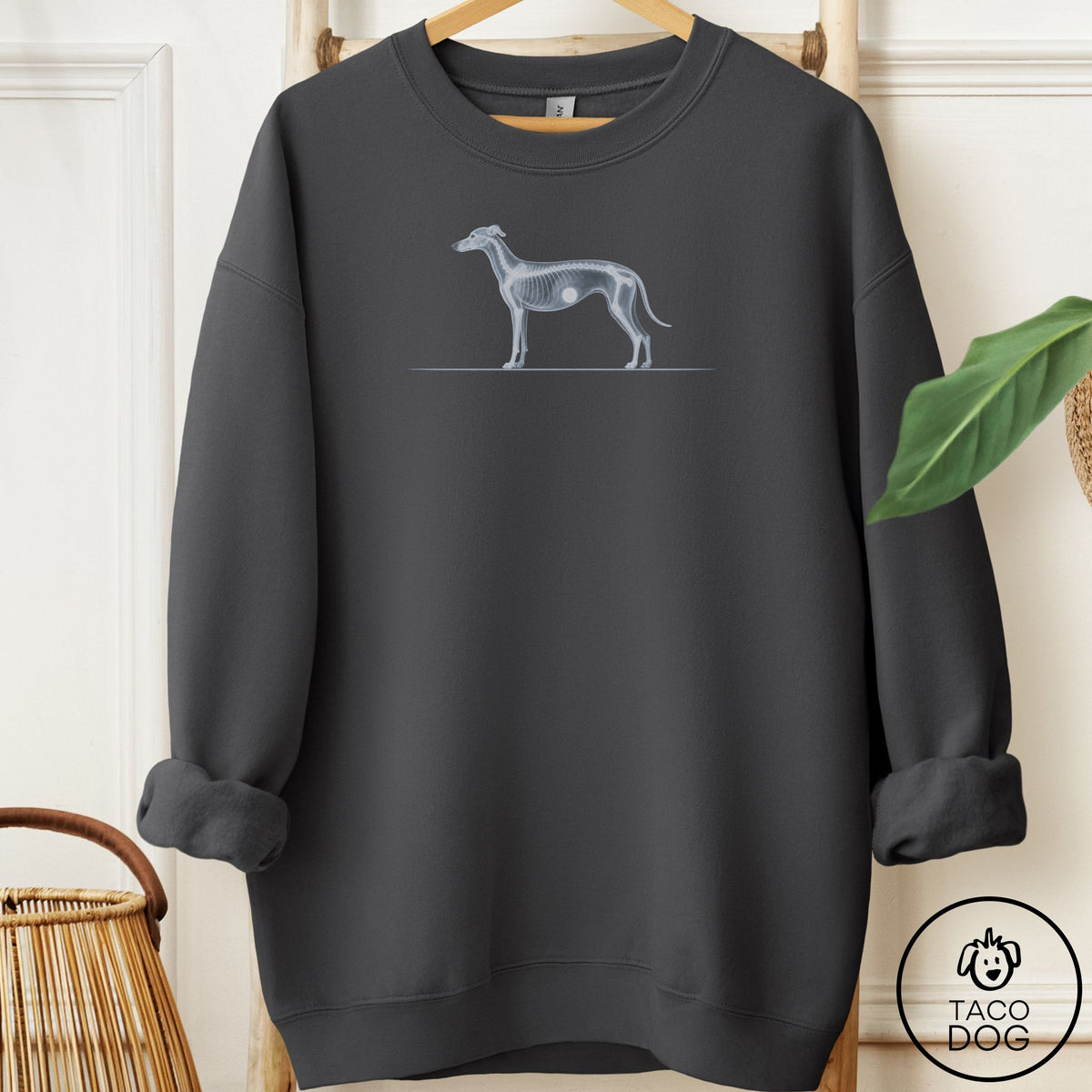 Italian Greyhound Whippet Inventory Sweatshirt Charcoal Taco-Dog