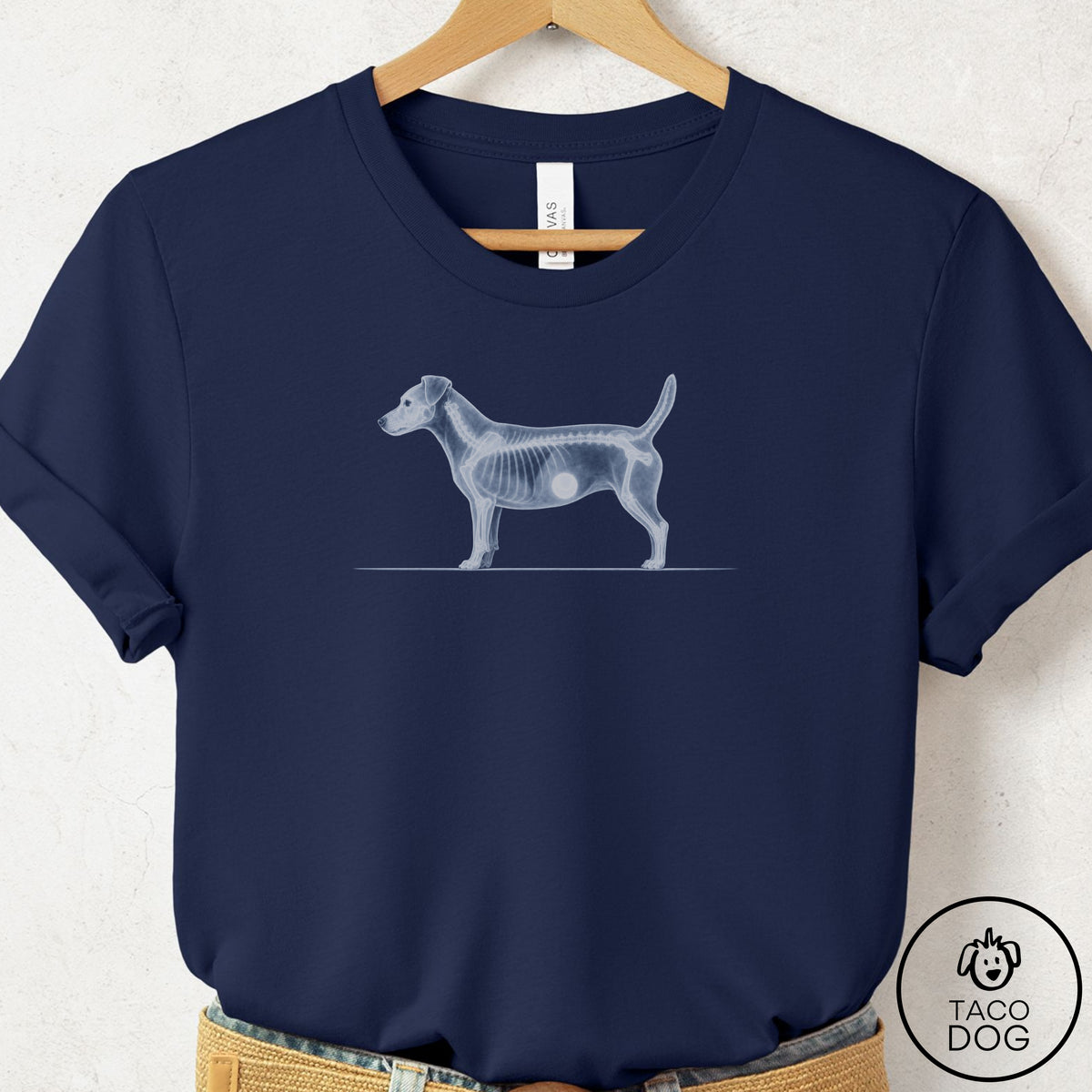 Jack Russell Inventory T-Shirt Navy Taco-Dog