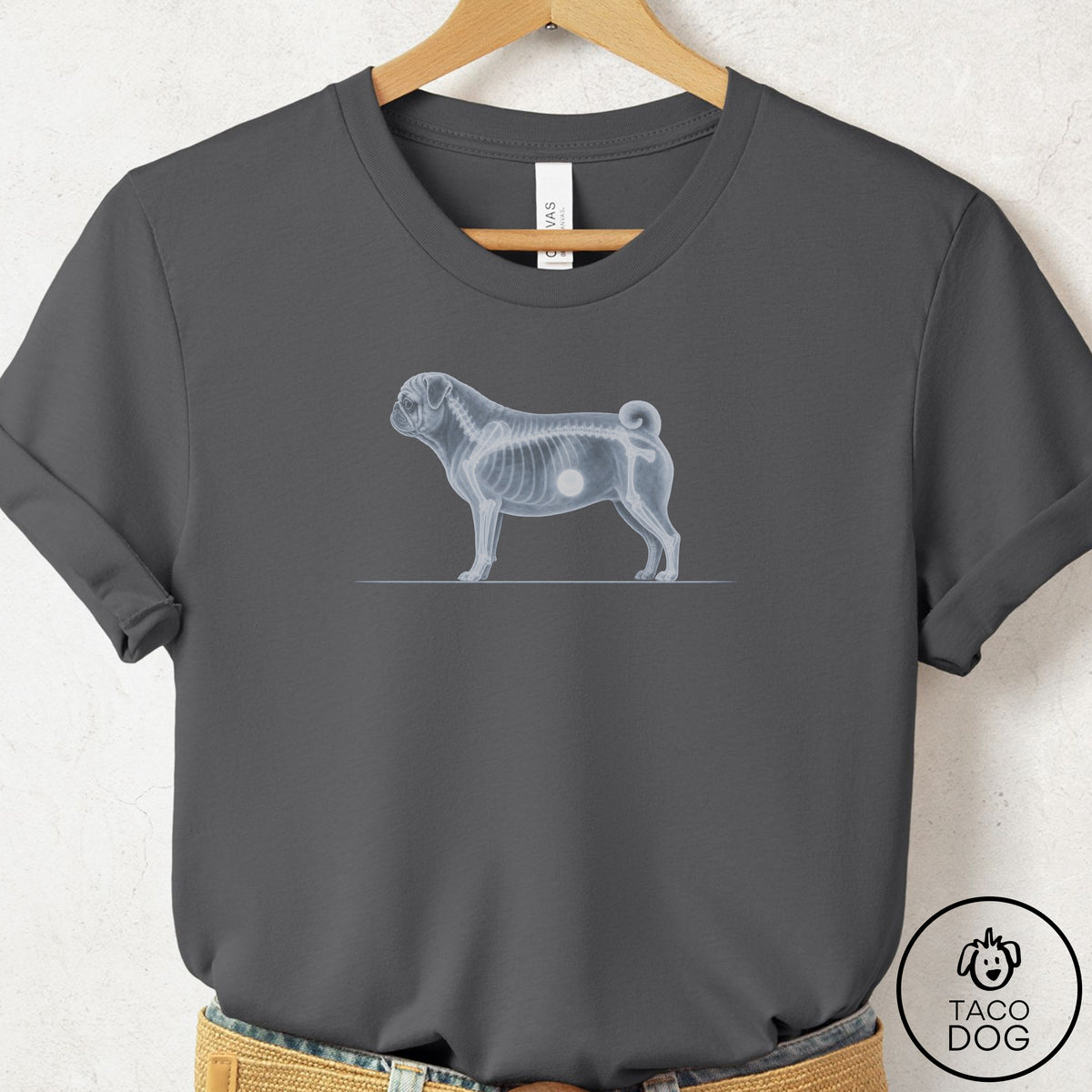 Pug Inventory T-Shirt Asphalt Taco-Dog