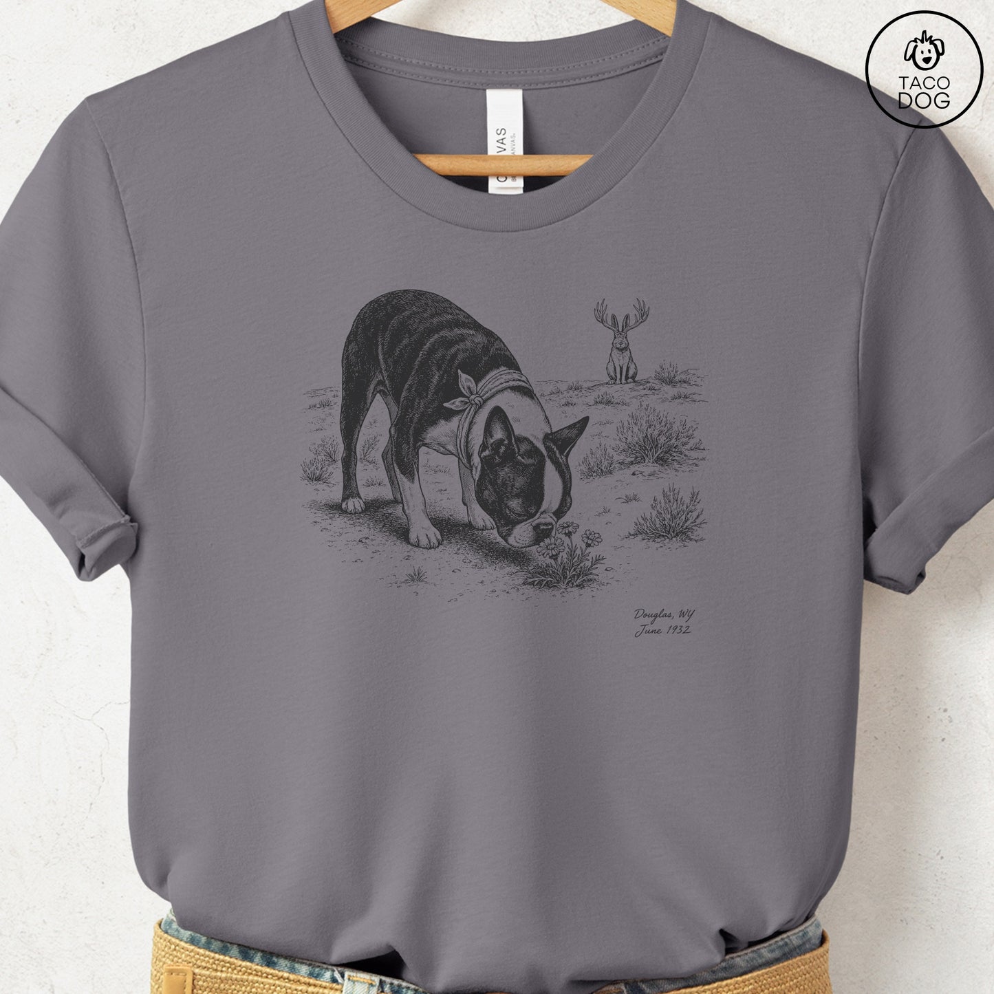 Boston Terrier Jackalope T-Shirt