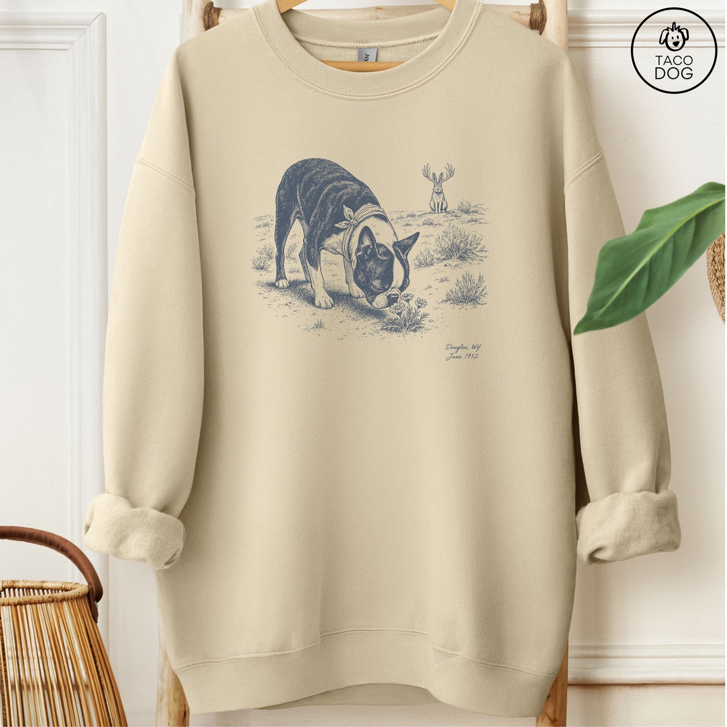 Boston Terrier Jackalope Sweatshirt