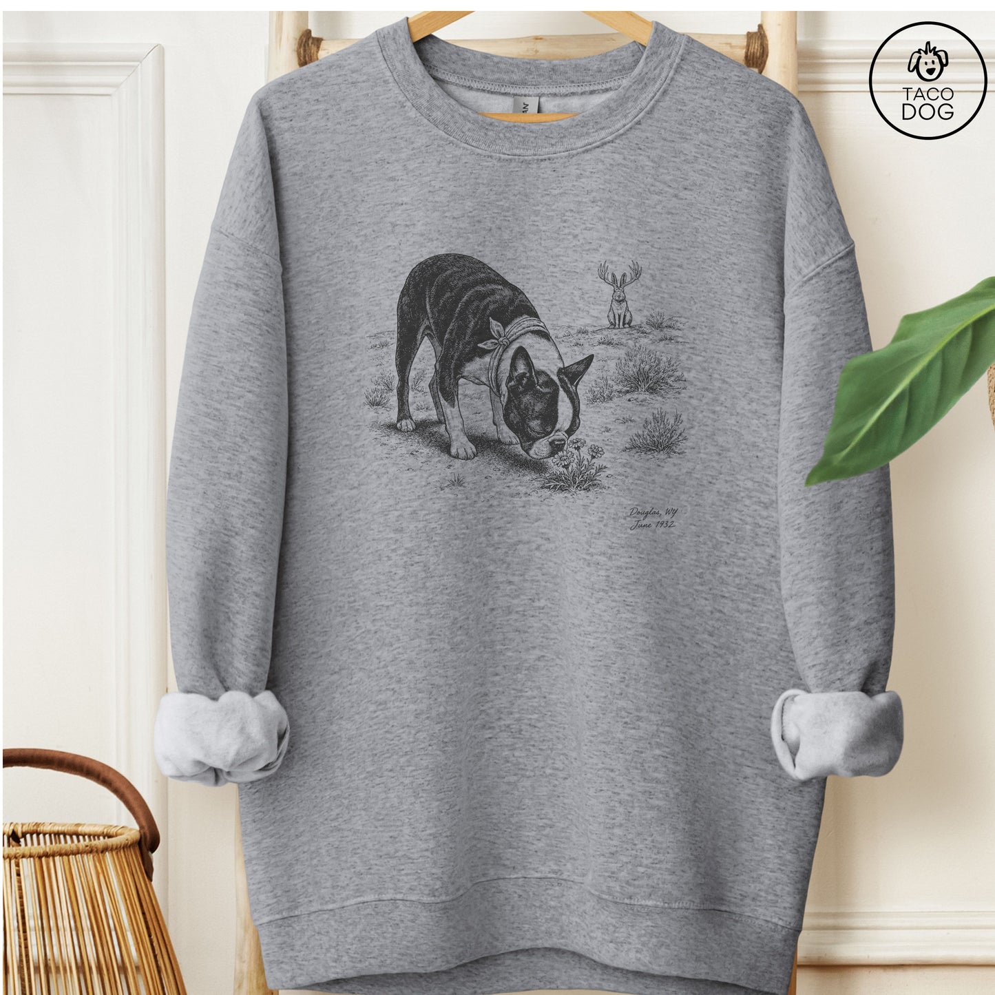 Boston Terrier Jackalope Sweatshirt