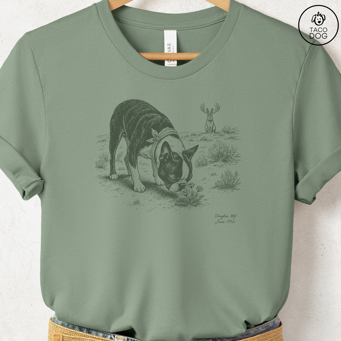 Boston Terrier Jackalope T-Shirt