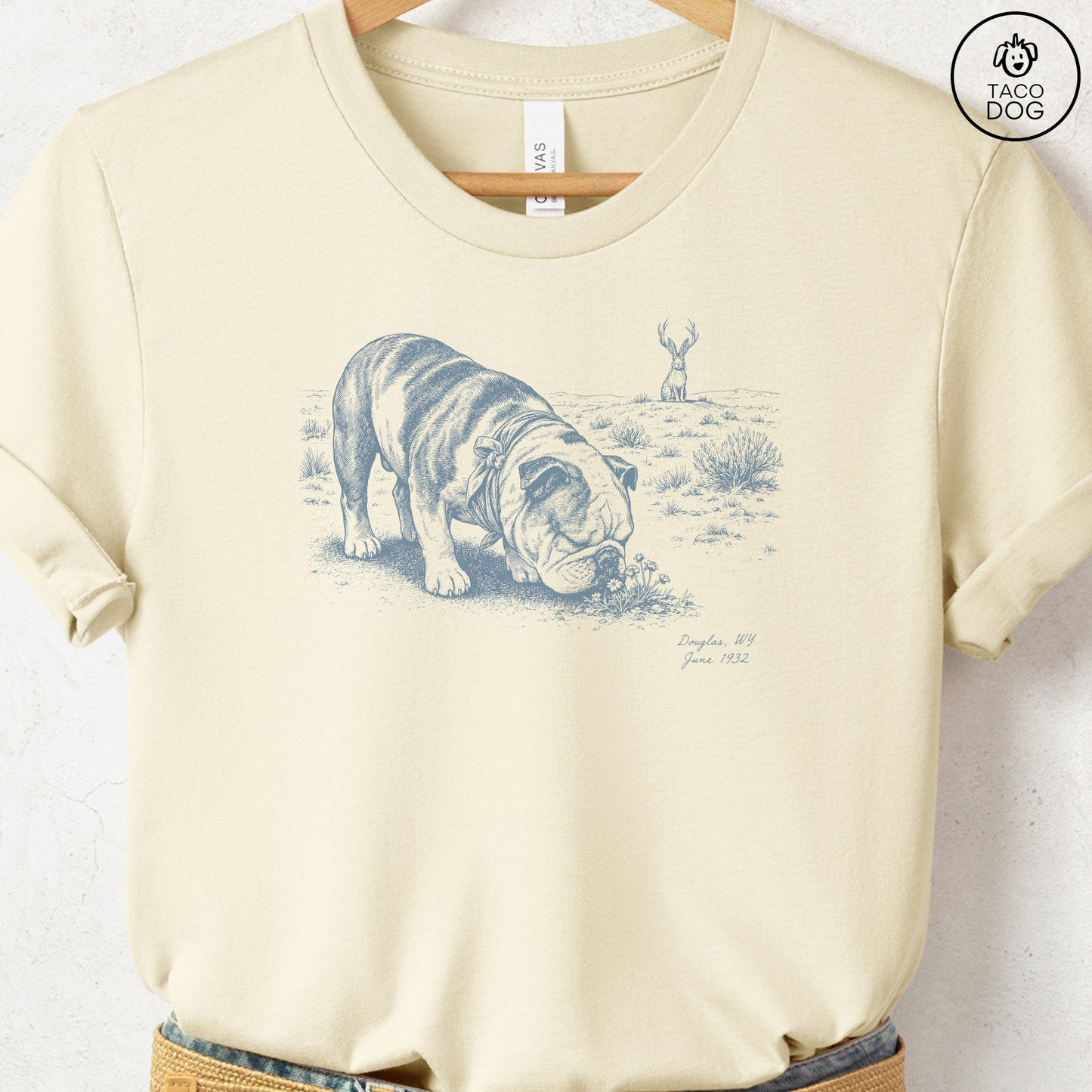 English Bulldog Jackalope T-Shirt
