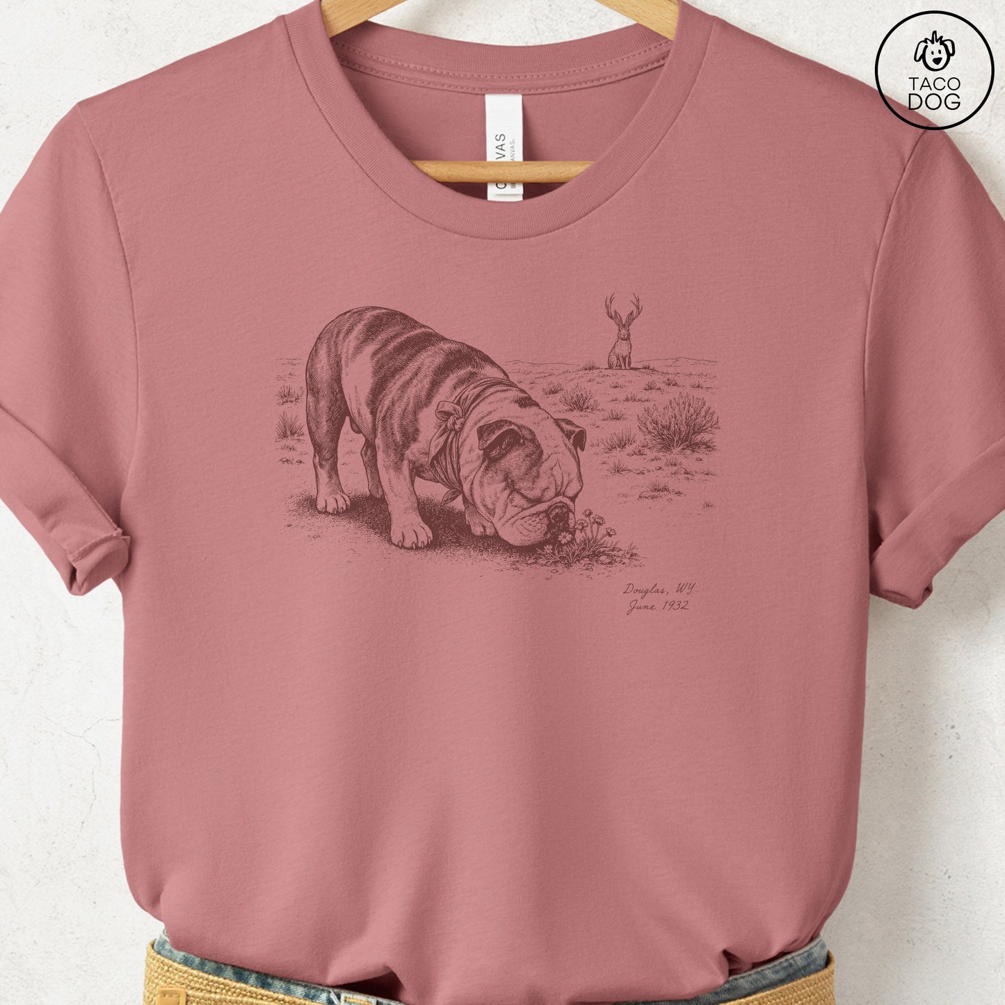 English Bulldog Jackalope T-Shirt