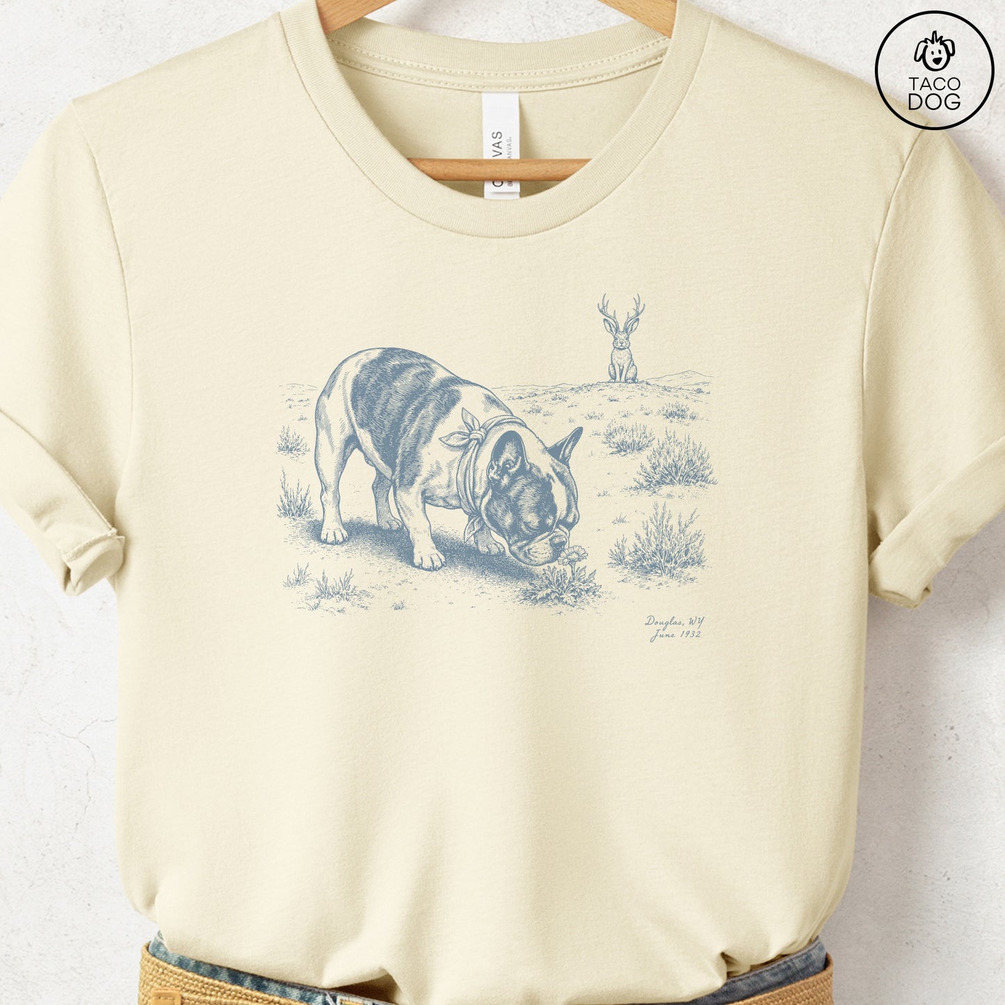 French Bulldog Frenchie Jackalope T-Shirt