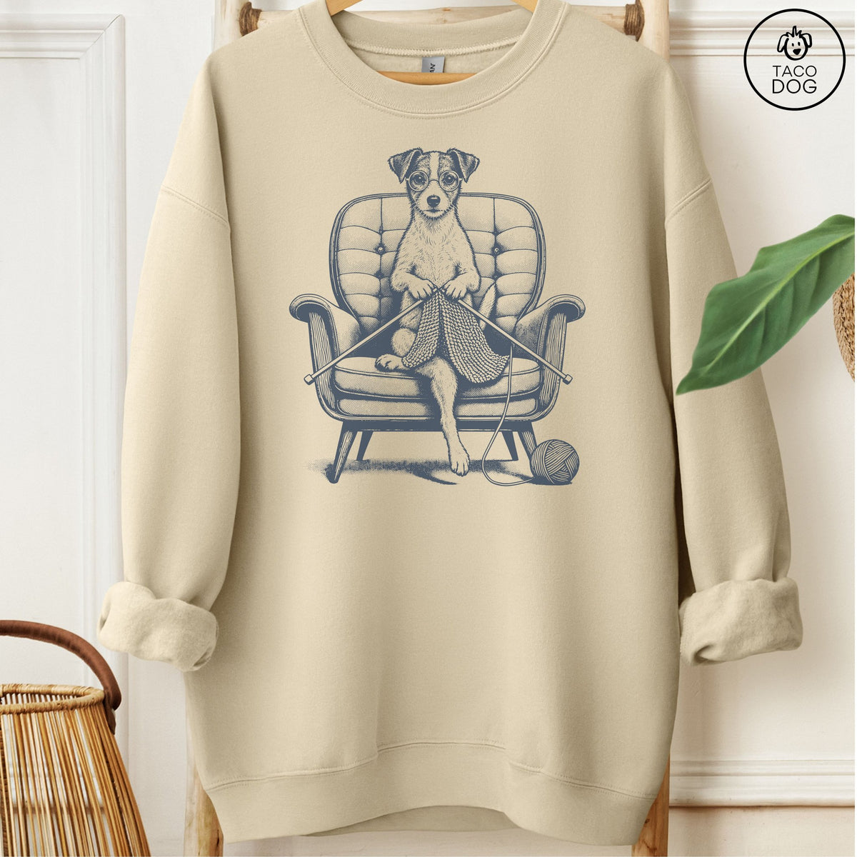 Jack Russell Knitting Sweatshirt Sand Taco-Dog
