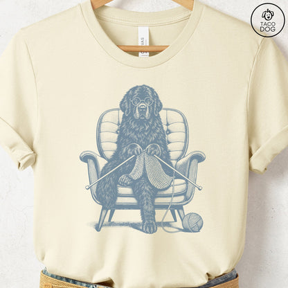 Newfoundland Knitting T-Shirt Natural Taco-Dog