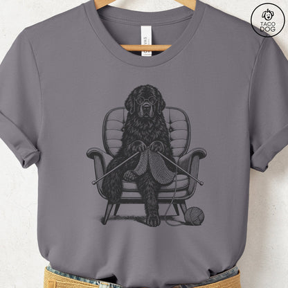 Newfoundland Knitting T-Shirt Storm Taco-Dog