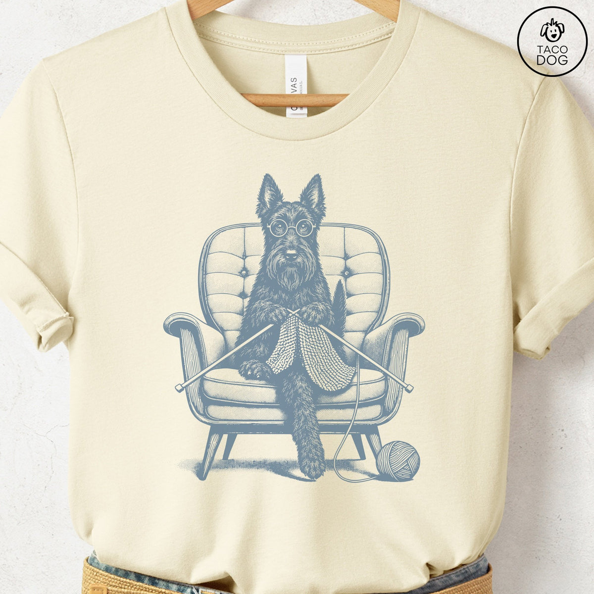Scottie Knitting T-Shirt Natural Taco-Dog