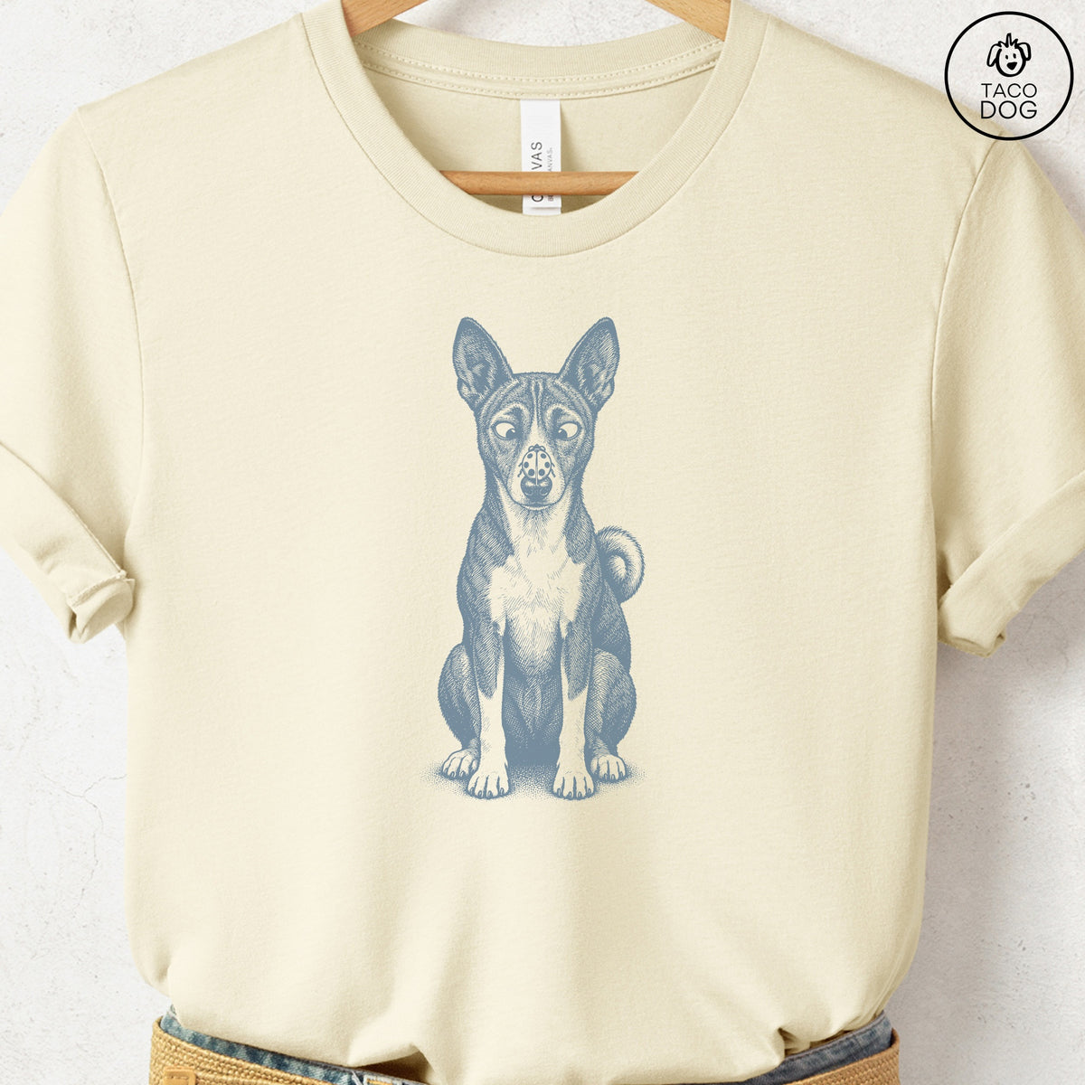 Basenji Ladybug T-Shirt Natural Taco-Dog