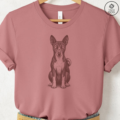 Basenji Ladybug T-Shirt Heather Mauve Taco-Dog