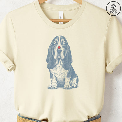 Basset Hound Ladybug T-Shirt Natural Taco-Dog