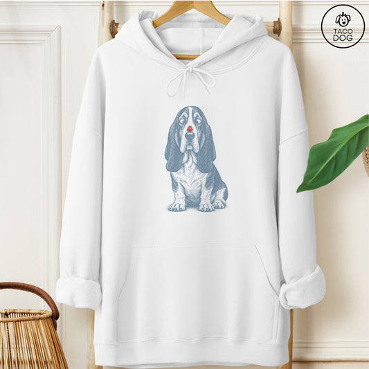 Basset Hound Ladybug Hoodie White Taco-Dog
