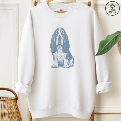 Basset Hound Ladybug Sweatshirt White Taco-Dog